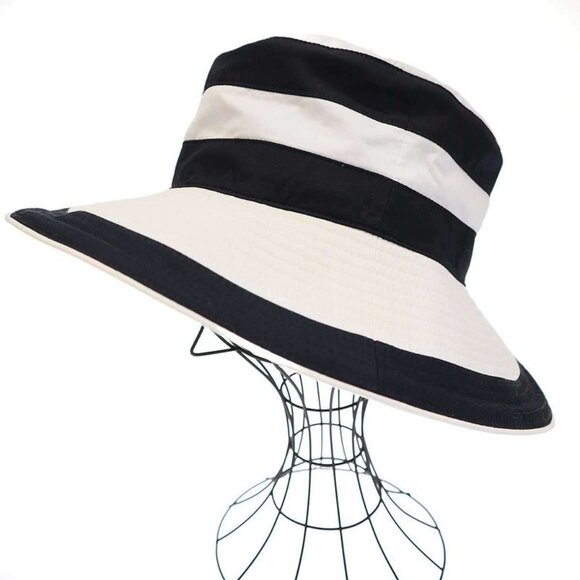 Hermes Cotton Linen Hat Black and White 57 main image 5